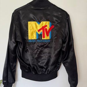 Vintage 80s MTV Satin Bomber Jacket